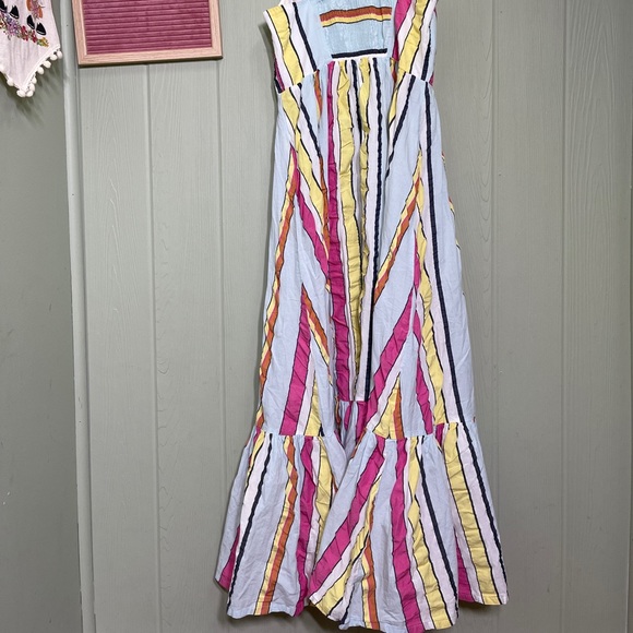 J. Crew Tiered midi dress in seersucker ribbons - Picture 8 of 10